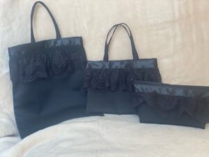 ブラックレースバッグ